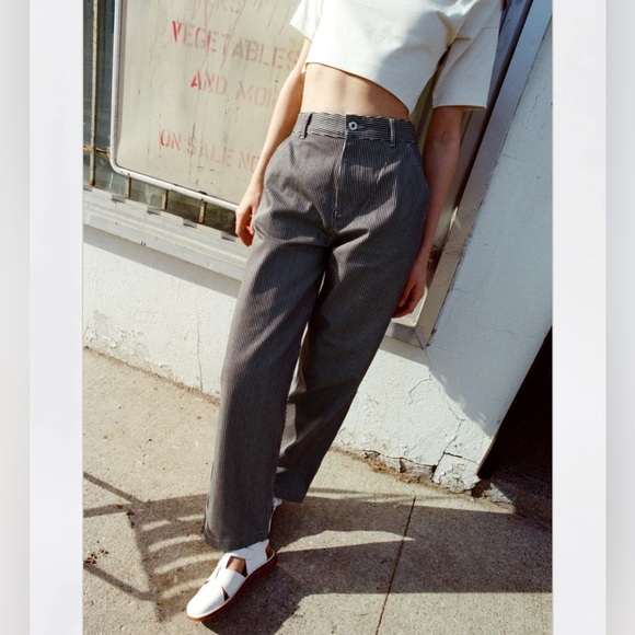 KOTN striped Metro pant women’s indigo stripe NWT size 34 - Picture 3 of 10